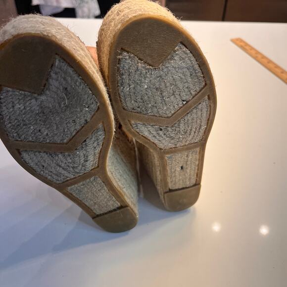 MARC FISHER Lannie Cognac Leather Platform Wedge Espadrille Sandals Tan Size 8.5 - Picture 10 of 10